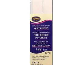 Wrights Bias Quilt Binding – Double Fold – White