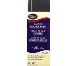 Wrights Bias Tape – Double Fold – Black