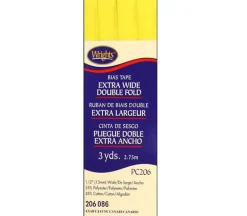 Wrights Bias Tape – Extra Wide Double Fold – Canary