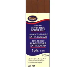 Wrights Bias Tape – Extra Wide Double Fold – Mocha