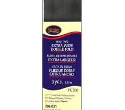 Wrights Bias Tape – Extra Wide Double Fold – Black