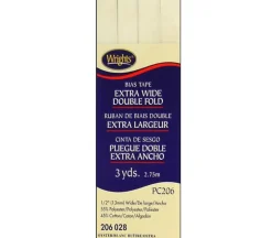 Wrights Bias Tape – Extra Wide Double Fold – Oyster