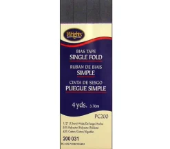 Wrights Bias Tape – Single Fold – Black