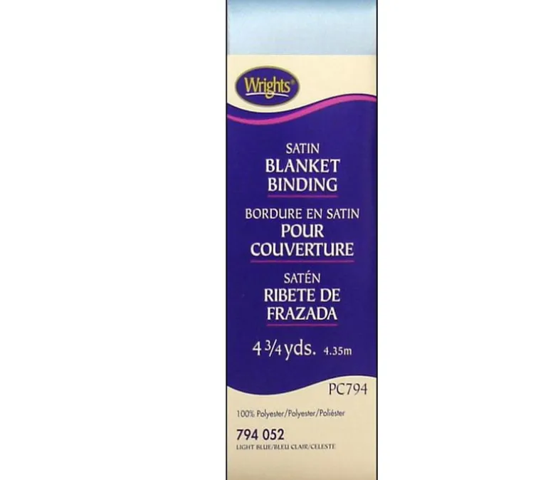 Wrights Satin Blanket Binding – 2-inch – Blue