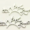 37x14mmLeaf Connector Double Sided –  Antique Silver Plated