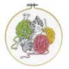 Yarn Cat Cross Stitch Kit with 6-inch Hoop 7164