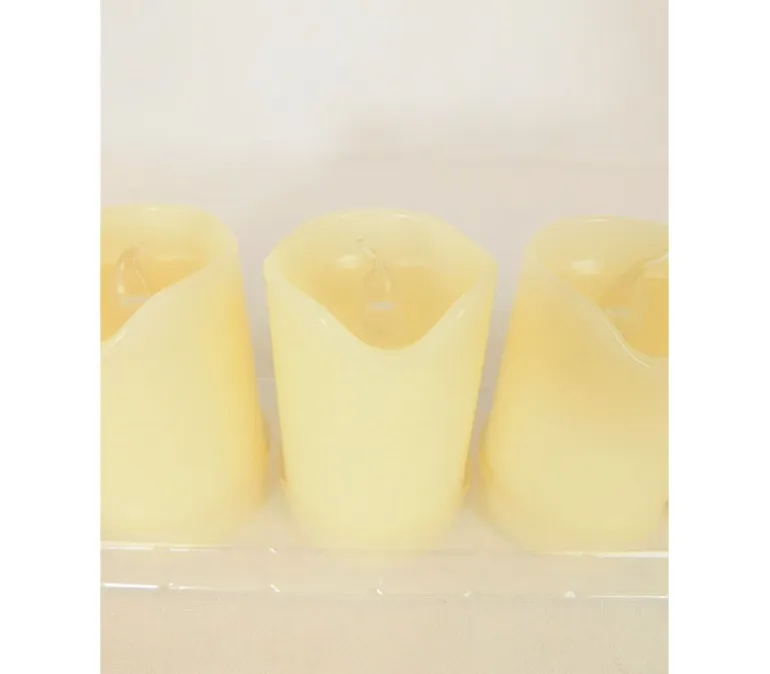 Yellow Flicker Pillar Candles – 5 Piece