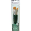 Zip N’ Close Brush Set, Gold Taklon Wash Brush Set – 4 Piece