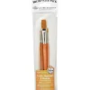 Zip N’ Close Brush Set, Gold Taklon Round Brush Set – 4 Pieces
