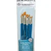 Zip N’ Close Brush Set, Gold Taklon Brush Set – 8 Piece