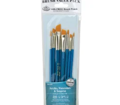 Zip N’ Close Brush Set, Gold Taklon Brush Set – 8 Piece