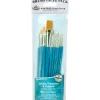 Zip N’ Close Brush Set, Gold Taklon Brush Set – 10 Piece