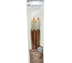 Zip N’ Close Brush Set, Gold Taklon Shader Brush Set – 6 Piece
