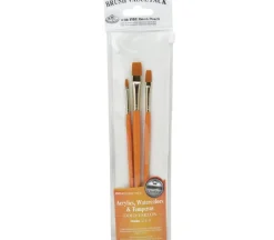 Zip N’ Close Brush Set, Gold Taklon Shader Brush Set – 3 Piece