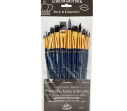 Zip N’ Close Brush Set, Soft Black Taklon Brush Set – 12 Piece