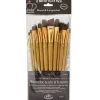 Zip N’ Close Brush Set, Soft Brown Taklon Brush Set – 12 Piece