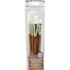 Zip N’ Close Brush Set, White Taklon Brush Set – 5 Piece